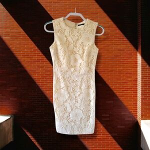 Zara | Gorgeous Cream Crochet Lace Open Back Sheath Dress (SIZE S)